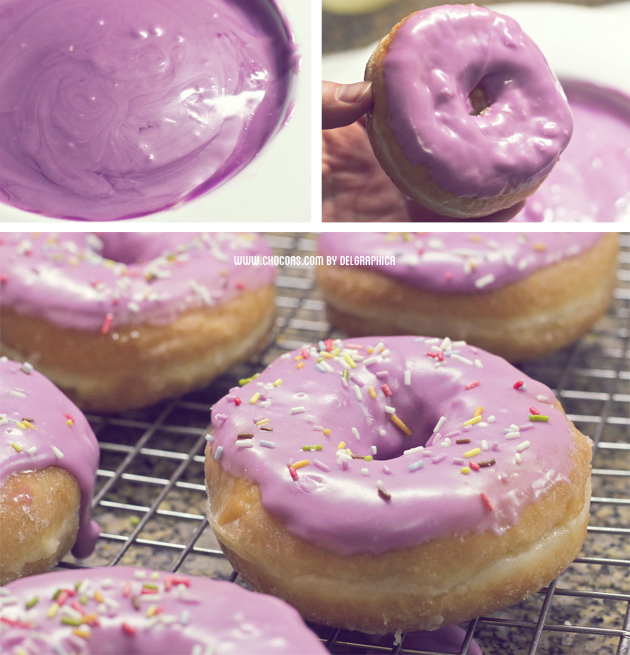 glaseado rosa donuts