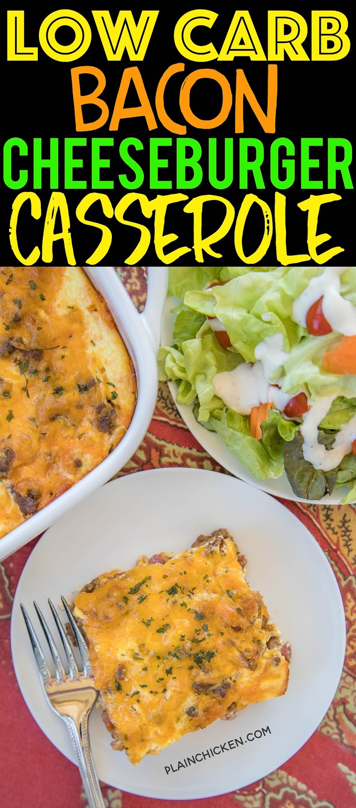 Low Carb Bacon Cheeseburger Casserole Plain Chicken®