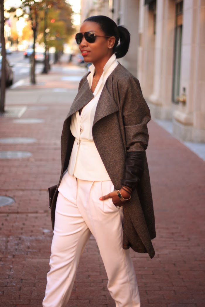 Mood Style: Wool Coat with Leather Arm Warmers - Mood Sewciety