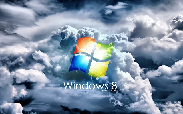 Windows 8 achtergrond met logo en wolken