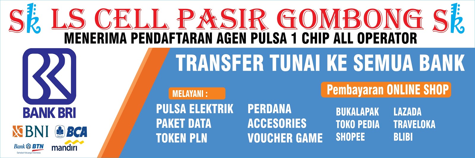 20 + Spanduk Pulsa All Operator Terbaru server kita Agen87