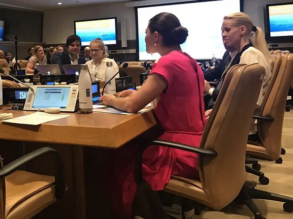 Crown Princess Victoria attended at a meeting on plastic waste in coastal and marine environment in General Assembly building, housing the United Nations General Assembly as part of the Ocean Conference