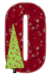 Abecedario Rojo con Árbol de Navidad. Red Abc with Christmas Tree.