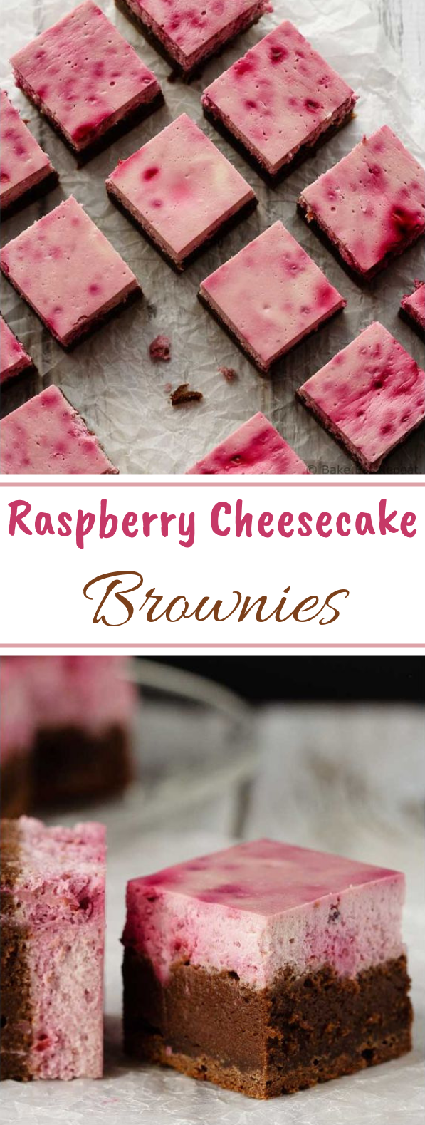 Raspberry Cheesecake Brownies #desserts #brownies