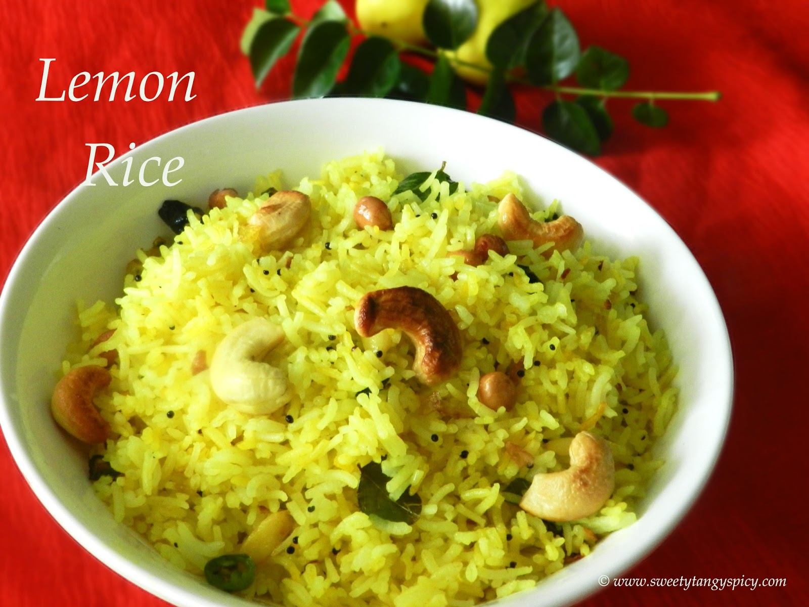 Lemon rice with step by step photos and video.