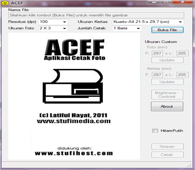 ACEF Aplikasi Cetak Foto Gratis Software