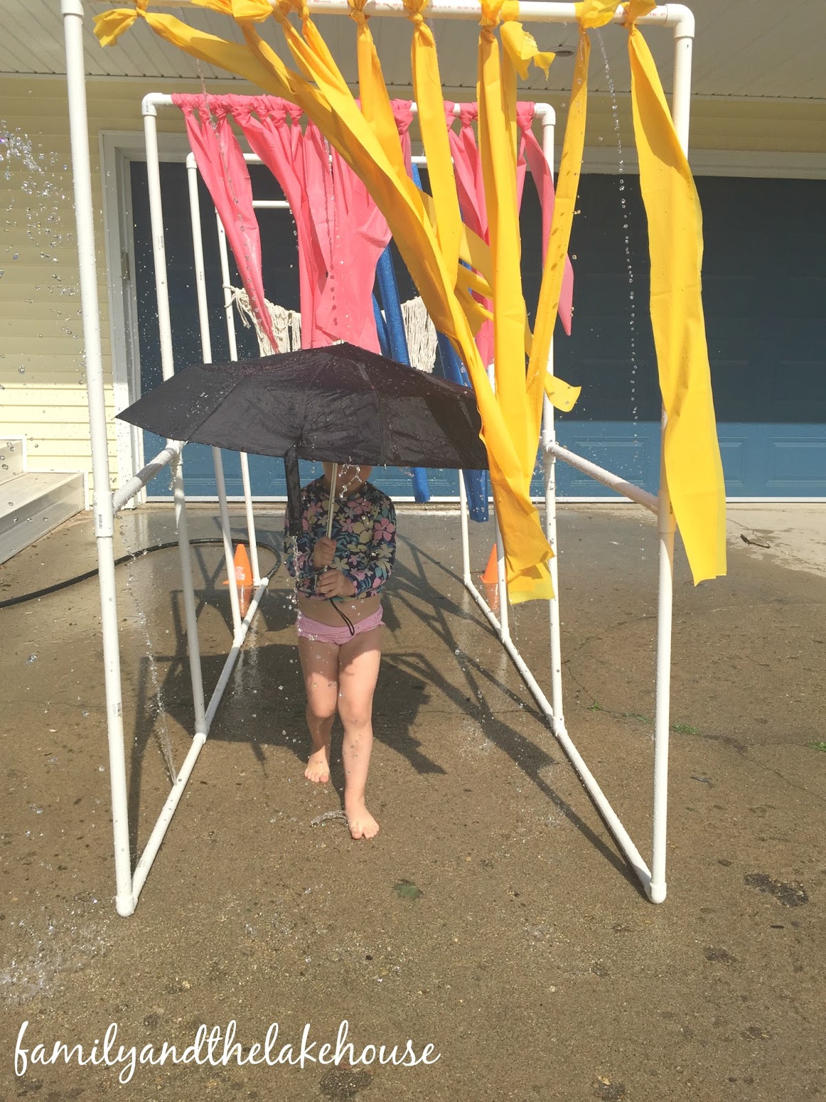 Family and the Lake House PVC Pipe Car Wash
