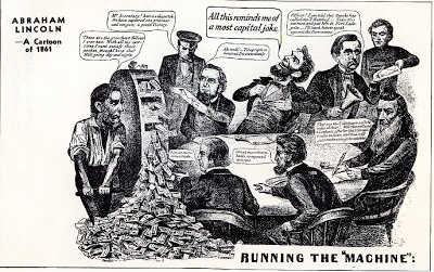 Anti-Lincoln, anti-greenbacks cartoon from the Civil War