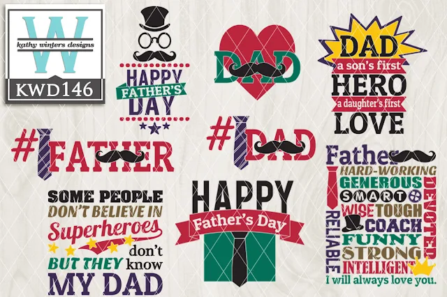 Commercial Use Father's Day Design files downloads Silhouette CAMEO