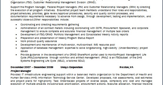 deputy program manager resume format in word free download sap project manager resume sample job description