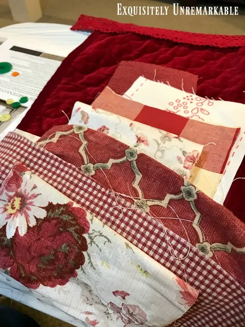Scrap Fabric In Red Patterns