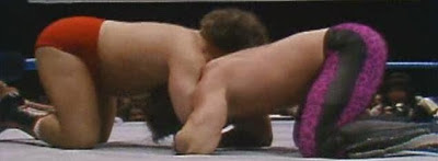 WWF (WWE) WRESTLEMANIA 1: David Sammartino grapples Brutus Beefcake