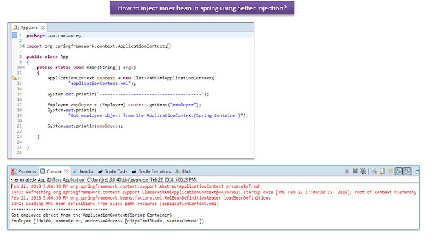 How to inject the inner bean in spring using Setter dependency ...