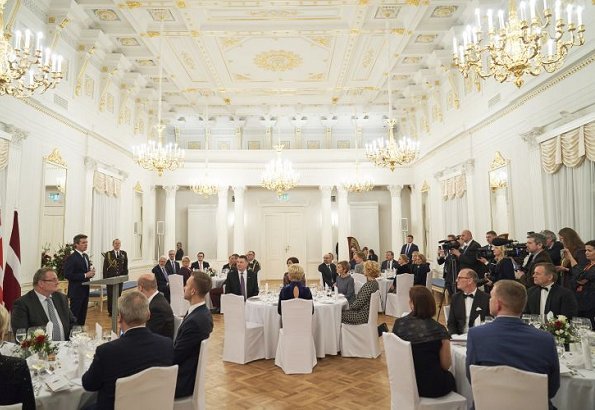 President Raimonds Vējonis and First Lady  Iveta Vējone held an official dinner for Crown Prince couple