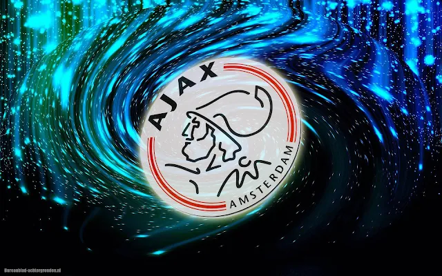 Abstract zwart blauwe Ajax achtergrond met logo
