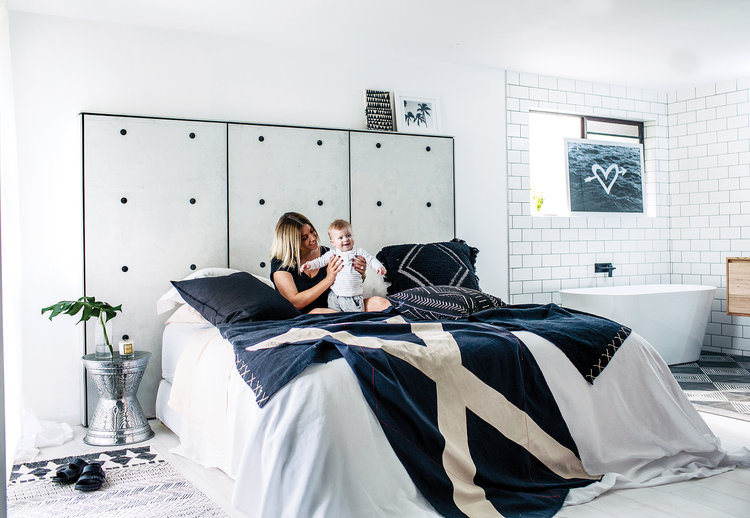 Decoración boho en blanco y negro