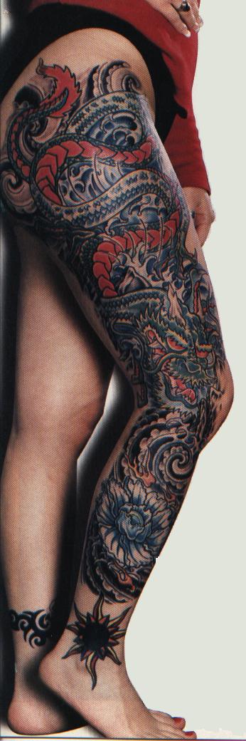 Women Tattoo Design on Leg ~ Combine Blog