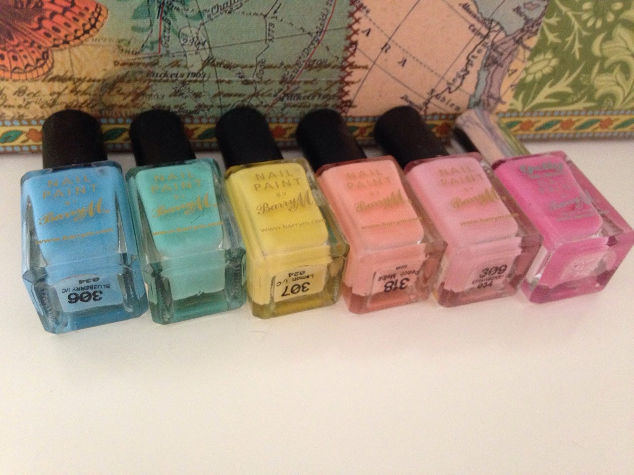 barry m nail polishes in pastel shades