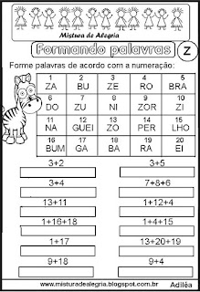 Formar palavras com sílabas numeradas Z