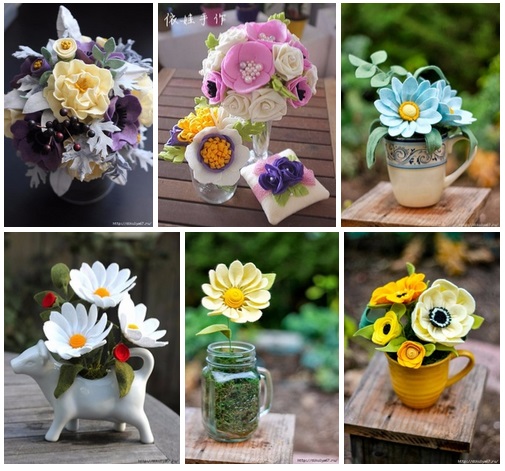 Ideias para decoração com flores artificiais em feltro - Ver e Fazer