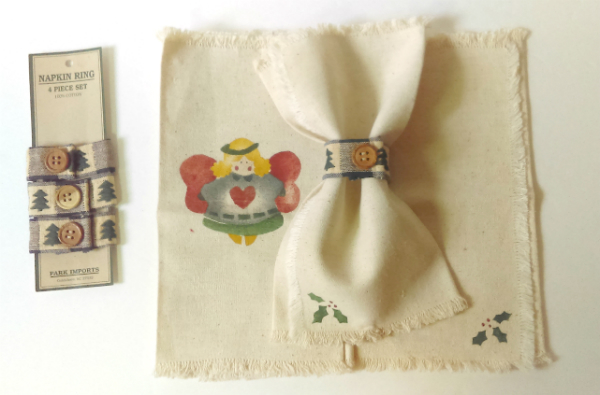 Christmas napkin and napkin ring gift set