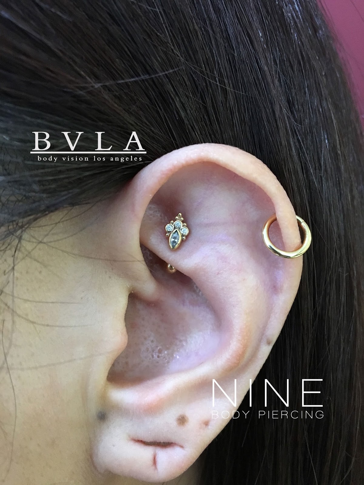 NINE BODY PIERCING BLOG Rook with BVLA Mini Marquise Saraiサライ！