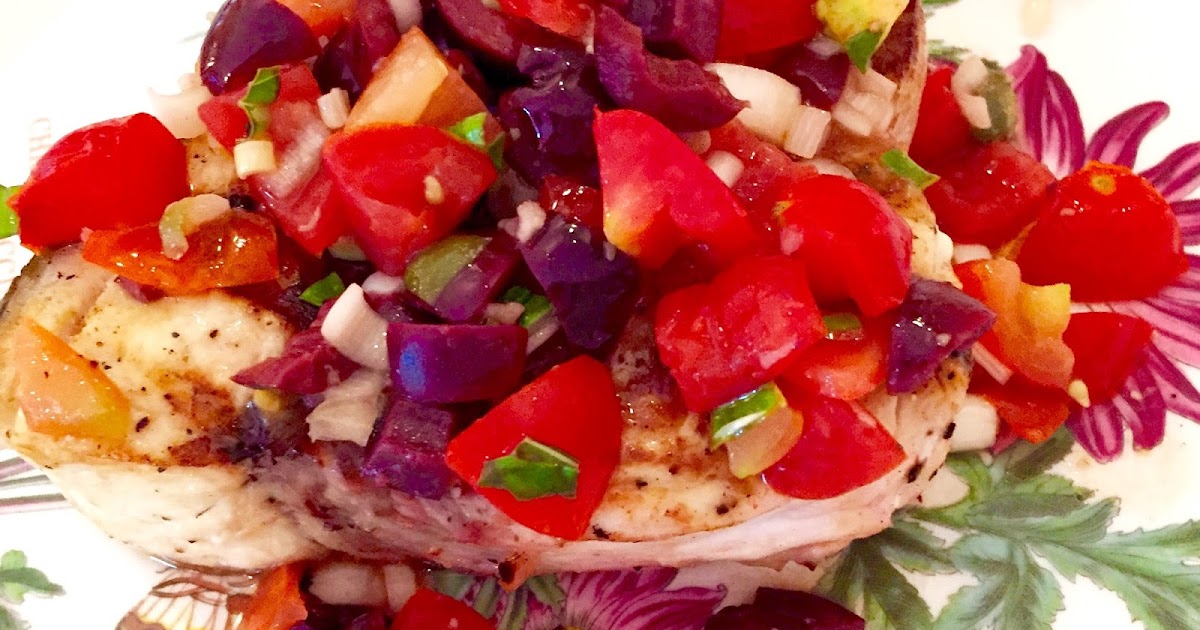 Grilled Swordfish with Mediterranean Salsa