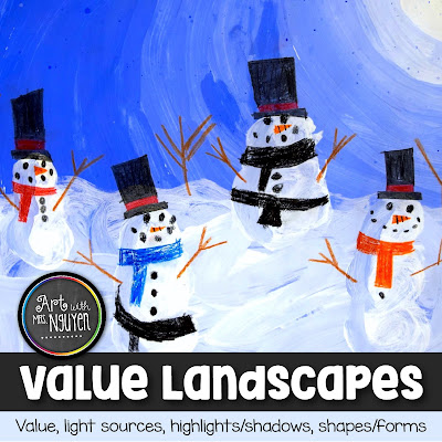 Winter Landscape Art Project for Kids – Art is Basic