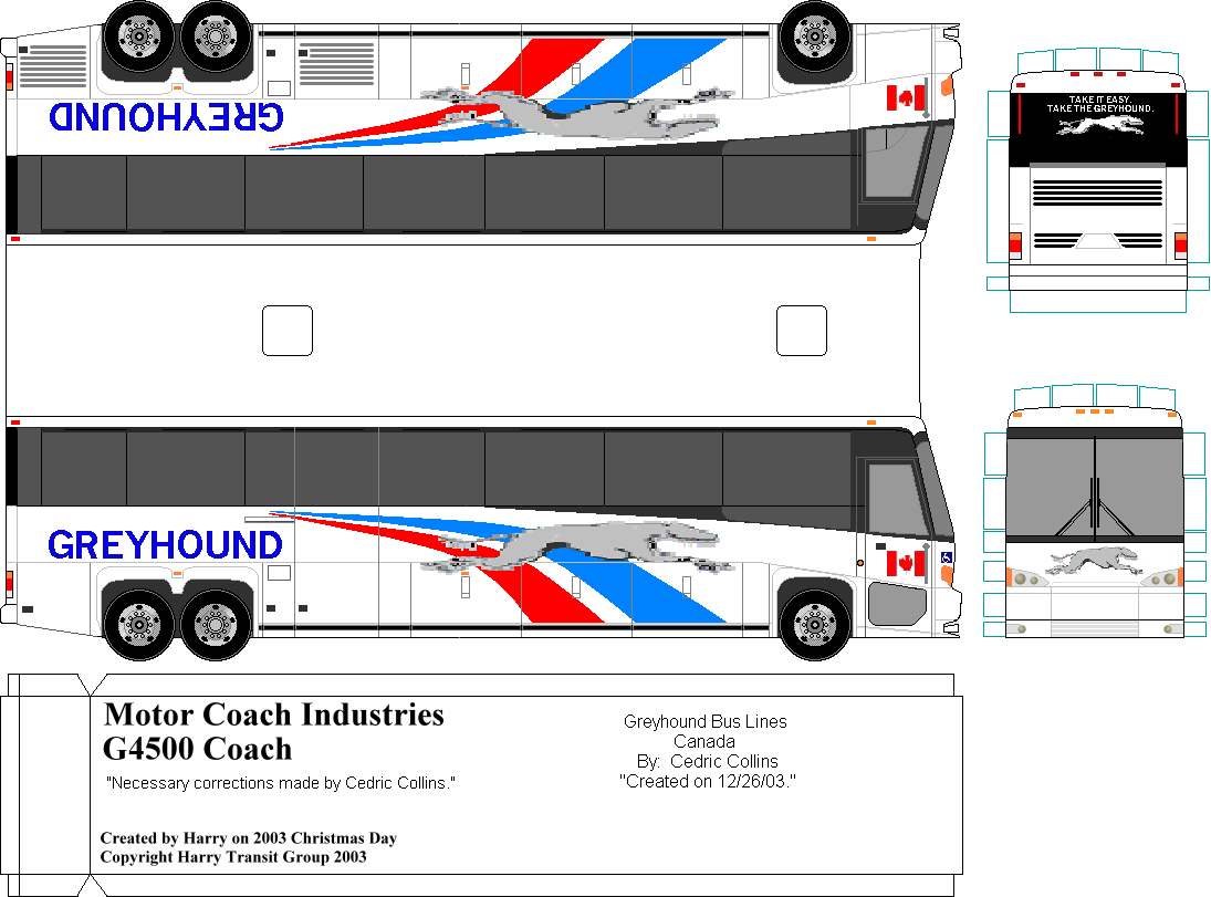SP. Papel Modelismo: Paper Bus Motor Coach Industries G4500 Coach
