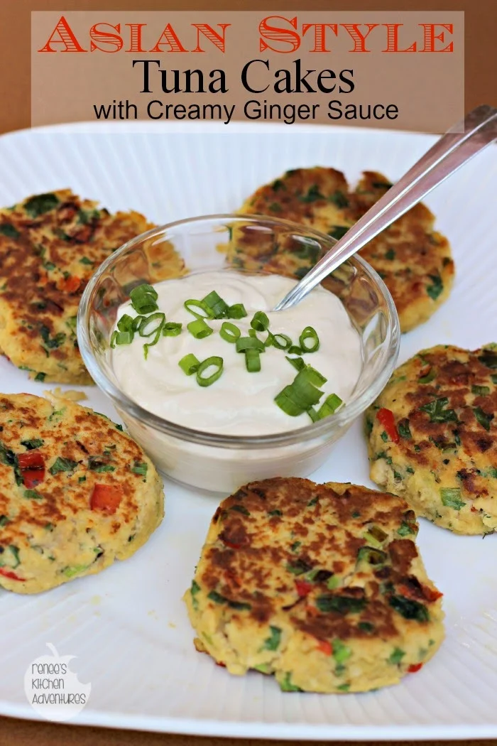 Asian Style Tuna Cakes with Creamy Ginger Sauce: Easy and healthy! #BumbleBee2S  #CleverG