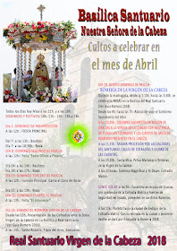 Romería Virgen de la Cabeza 2018 - Andújar - Programa de Actos en la Basílica