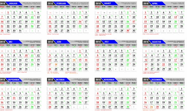 Donlowad Kalender 2018 File Cdr Coreldraw Gratis Lengkap Hijriyah Dan