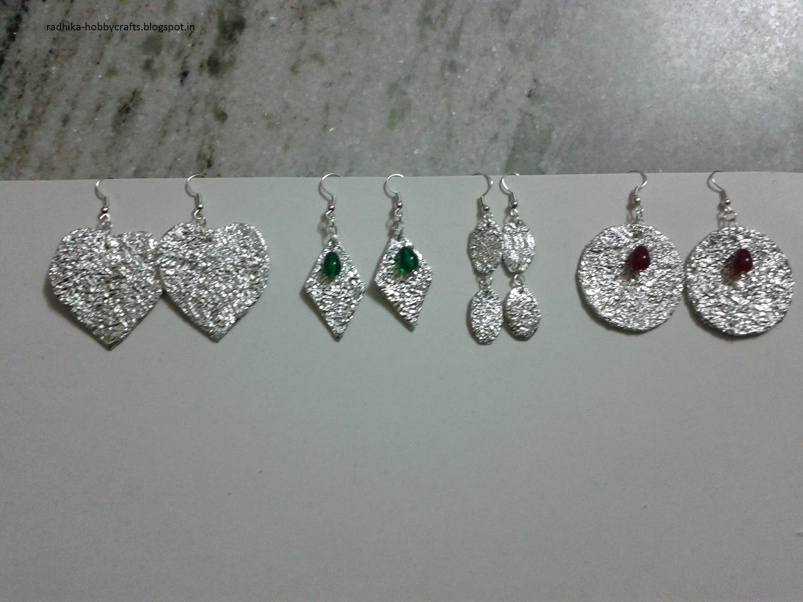 Hobby Crafts :): Aluminium foil earrings