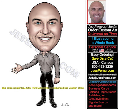 Real Estate Agent Smiling Caricature Ad