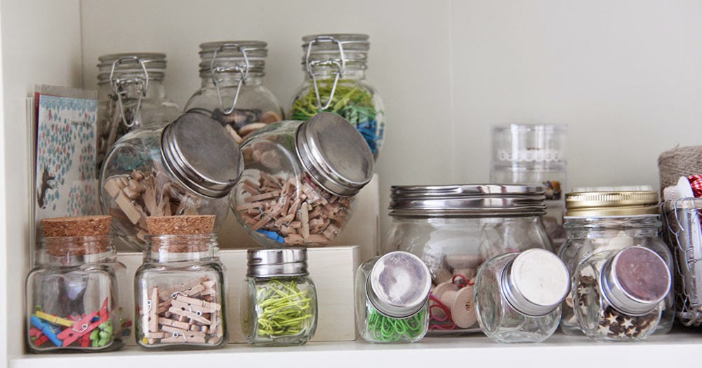 Little Hannah: Almacenamiento craft en botes de cristal