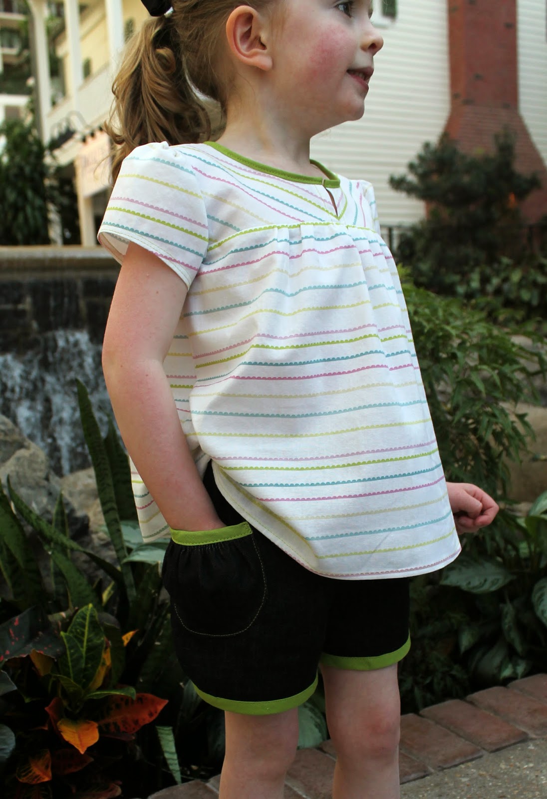 Mix & Match Children's Separates for Project Run & Play | The Inspired Wren Mix and match children's separates sewn as solution to Project Run & Play Season 9's Week 2 "Spring Break" Challenge. | The Inspired Wren