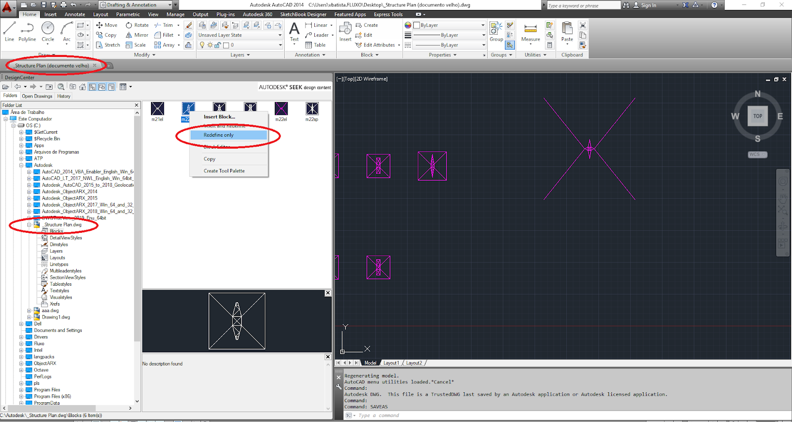 AutoCAD DesignCenter Redefinindo Blocos