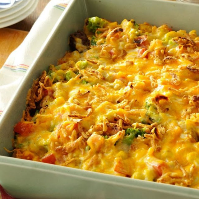 Keto Casserole With Ground Beef & Broccoli lowcarb healthy