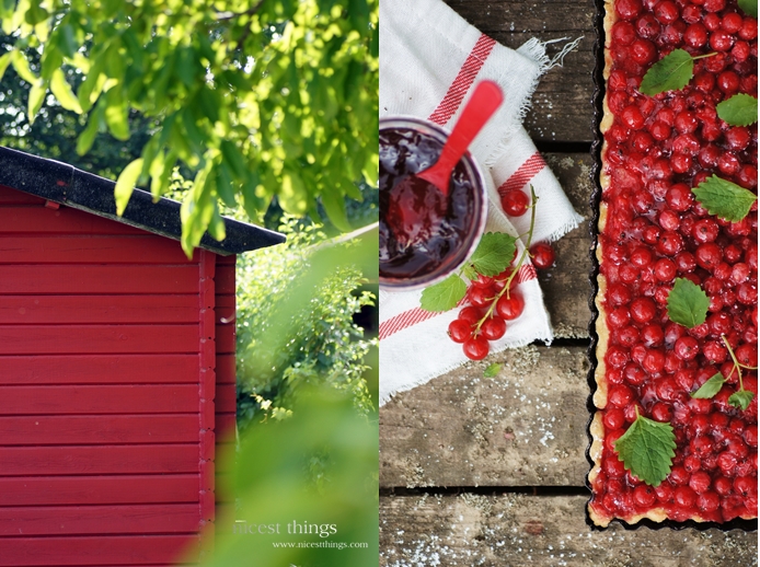Rotes Gartenhäuschen und Red Currant Tarte
