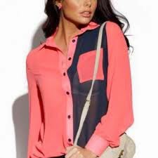Camisa básica color block Camisa básica color block