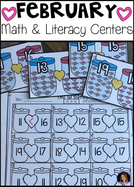 Valentine's Day, dental health and Groundhog's Day. This unit is full of fun hands-on math and literacy centers that are perfect for your kindergartners to help build a strong foundation in math, number sense and literacy skills.