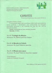CONVITE PARA FORMAÇÃO MISSIONÁRIA PAROQUIAL