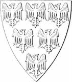 Coat of Arms of Piers Gaveston, Earl of Cornwall.