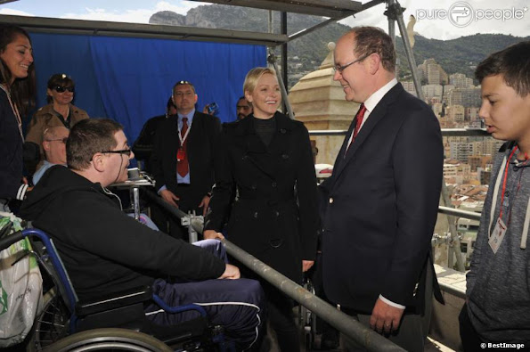 Princess Charlene of Monaco visited the stands dedicated to disabled people at the Formula One Monaco Grand Prix