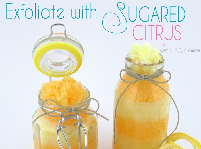 Layered Citrus Scrub Made with Sugar! Designed by Smart School House #diy #scrub #exfoliate