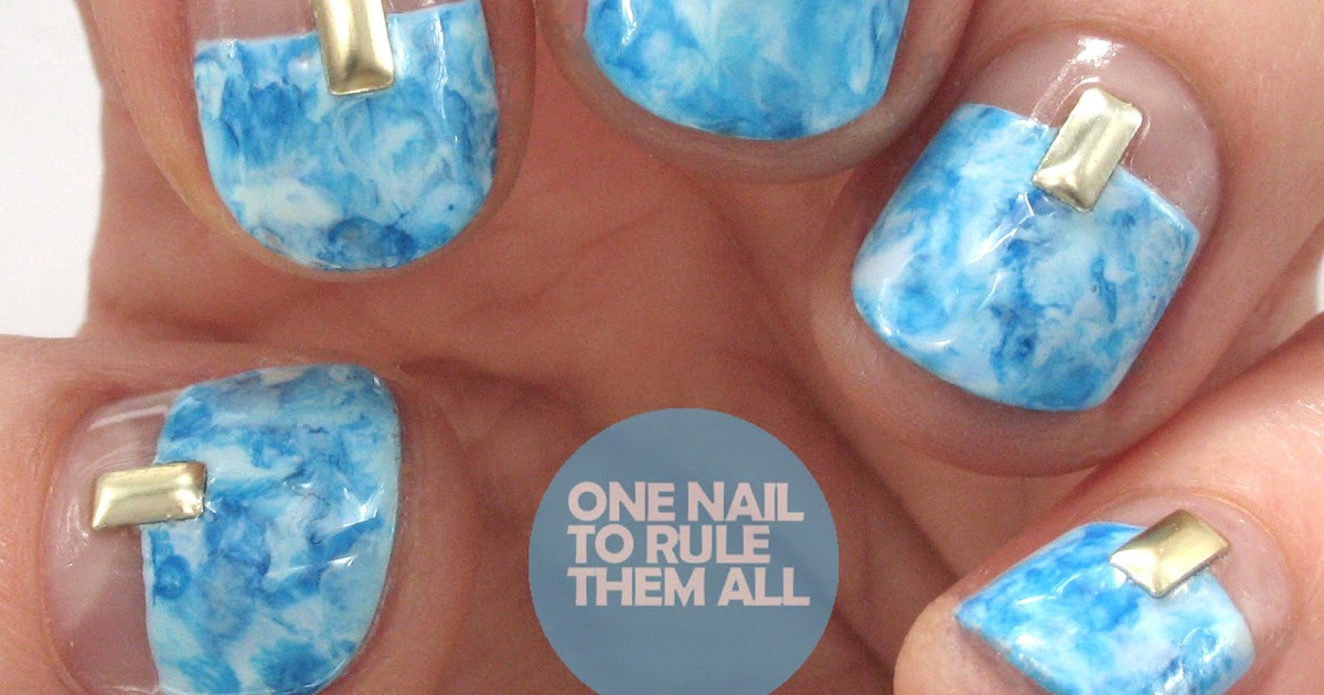 Press on Nails Long Coffin French Blue Wave Marble Blooming Fake Nails  Decor | eBay