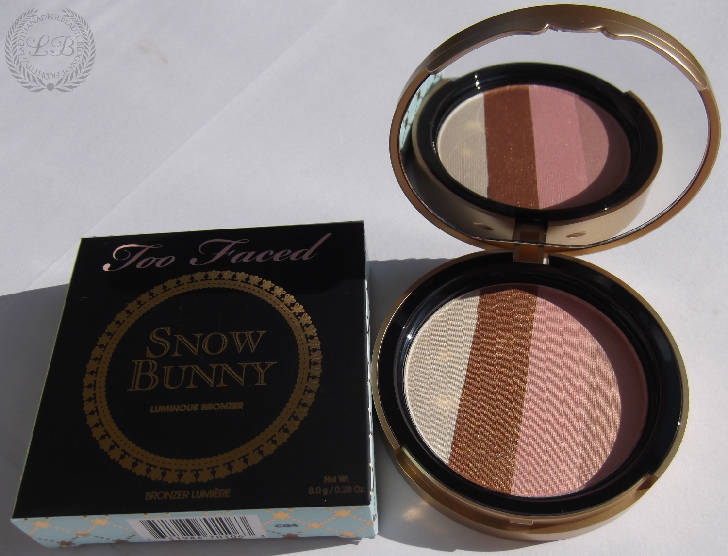 TOO FACED - Snow Bunny Luminous Bronzer.Review Swatches - COSMELISTA