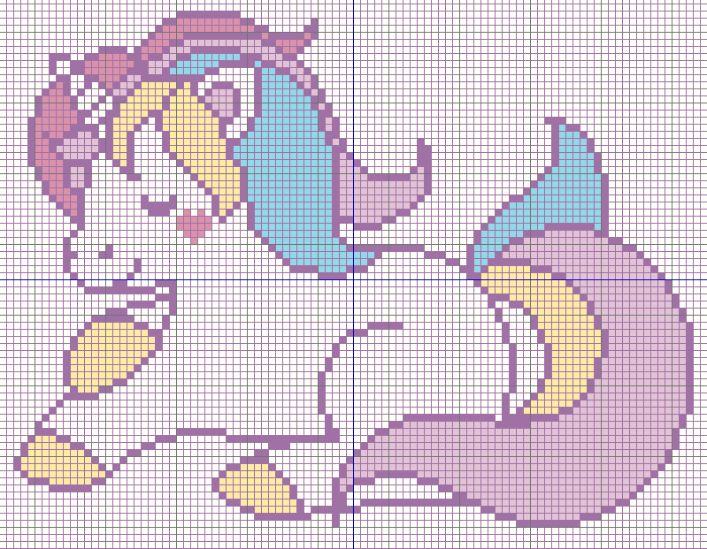 Buzy Bobbins Cute Pastel Unicorn Kawaii Cross Stitch Design