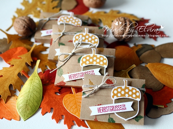 Herbstliche Verpackung mit dem Stempelset Herbstgruß von Stampin Up