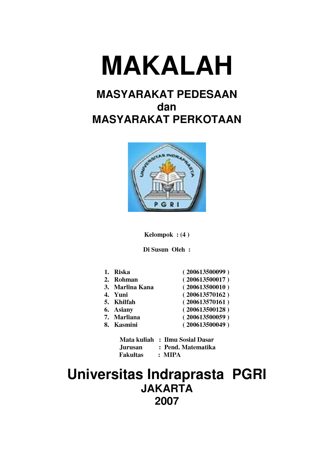 49+ Contoh cover makalah yang baik dan benar bsi ideas